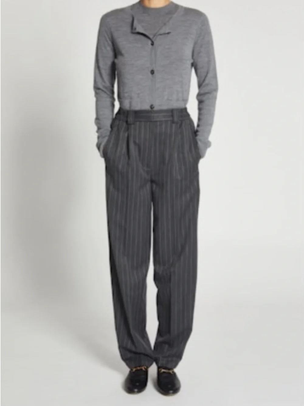 SAINT ART CHESTER PIN-STRIPE TROUSER - GREY PINSTRIPE